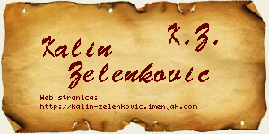 Kalin Zelenković vizit kartica